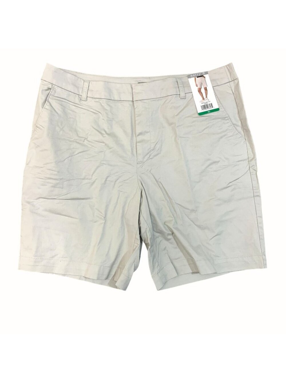 NWT Matty M Women's XL Beige Chino Shorts Stretch Cotton Blend Bermuda
